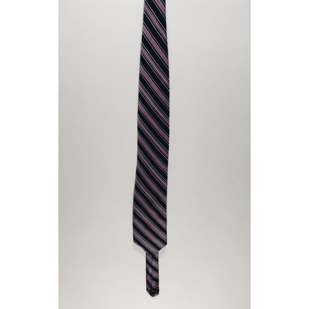 Mens Robert Talbott Carmel Hand Sewn Black Purple Striped‎ Tie 100% Silk